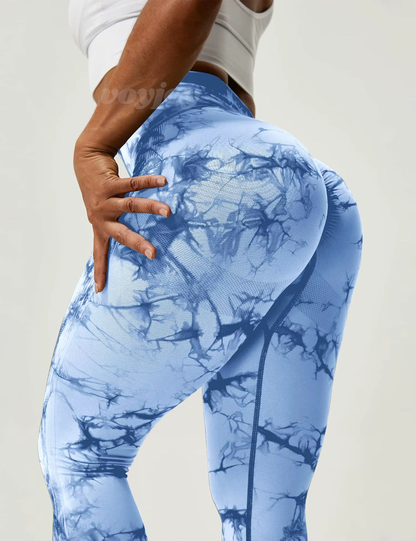 Tie Dye Seamless Leggings for Women High Waist Yoga Pants, Scrunch Butt Lifting Elastic Tights