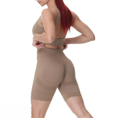 QK 1/2PCS XL Seamless Women Fitness Arise Epic Yoga Sets High Waist Gym Scrunch Leggings Sports Bra Workout Active Wear Suits