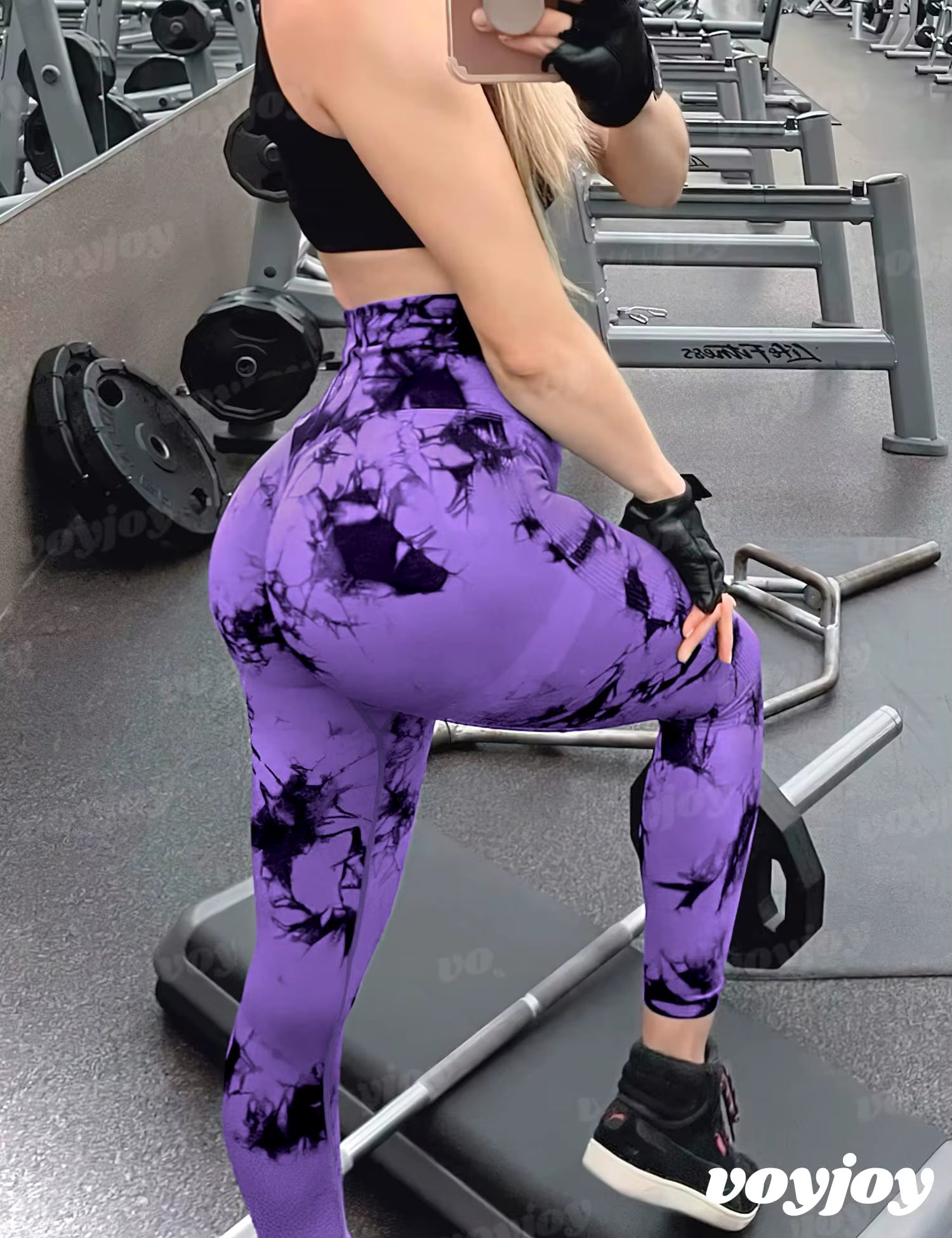 Tie Dye Seamless Leggings for Women High Waist Yoga Pants, Scrunch Butt Lifting Elastic Tights