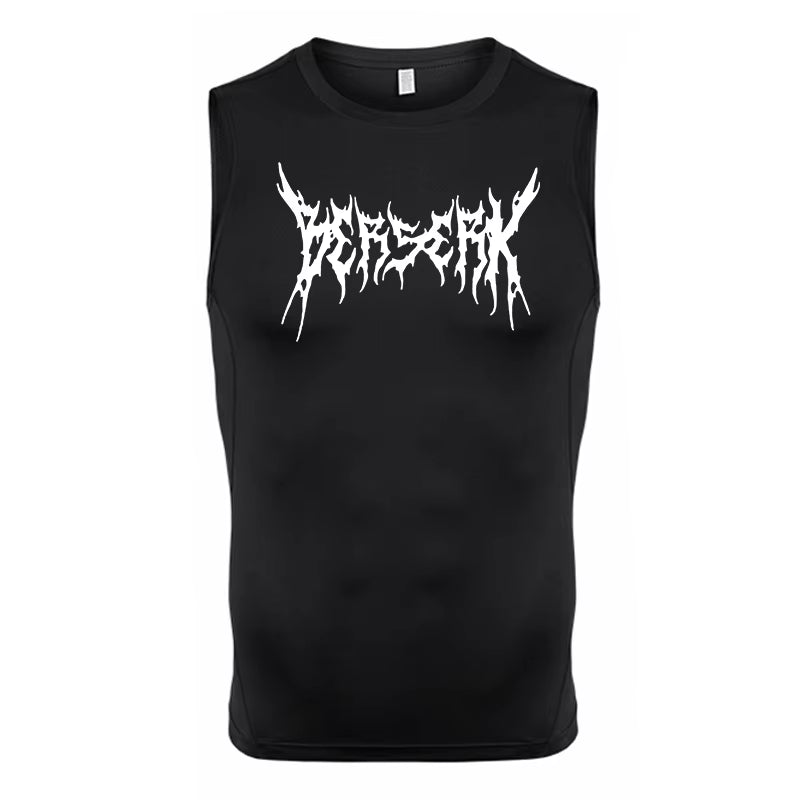 Graphic Sleeveless Compression Shirt for Men Athletic Quick Dry Stretchy Tank Tops Gym Workout Running Baselayers Undershirts