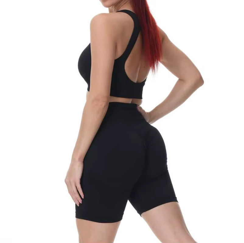 QK 1/2PCS XL Seamless Women Fitness Arise Epic Yoga Sets High Waist Gym Scrunch Leggings Sports Bra Workout Active Wear Suits