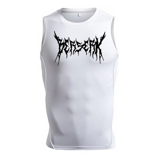 Graphic Sleeveless Compression Shirt for Men Athletic Quick Dry Stretchy Tank Tops Gym Workout Running Baselayers Undershirts