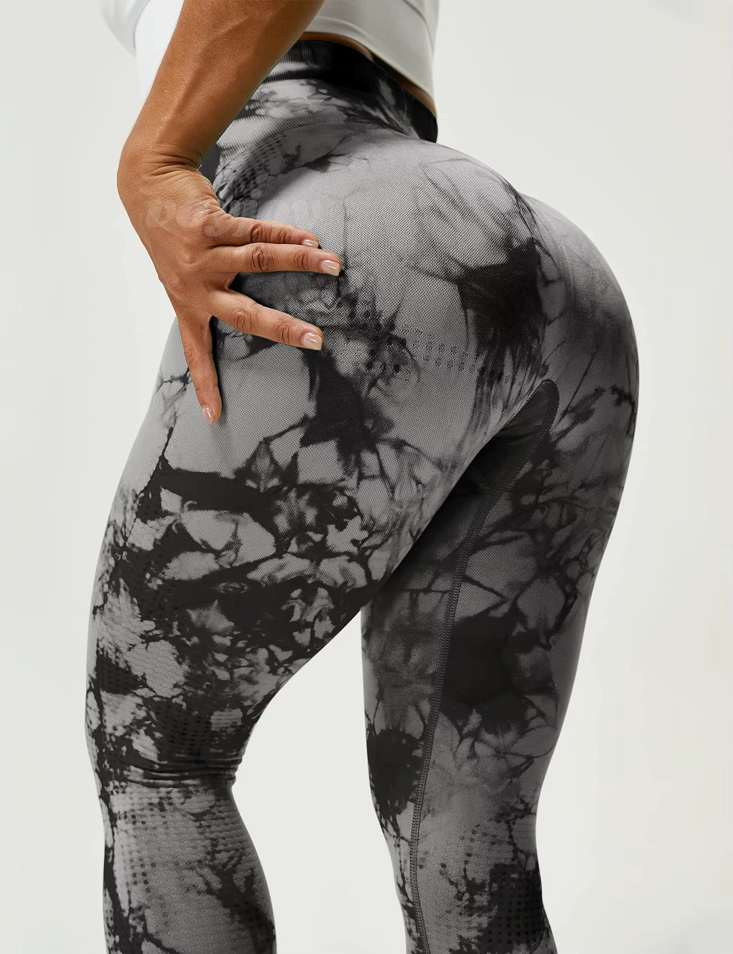 Tie Dye Seamless Leggings for Women High Waist Yoga Pants, Scrunch Butt Lifting Elastic Tights