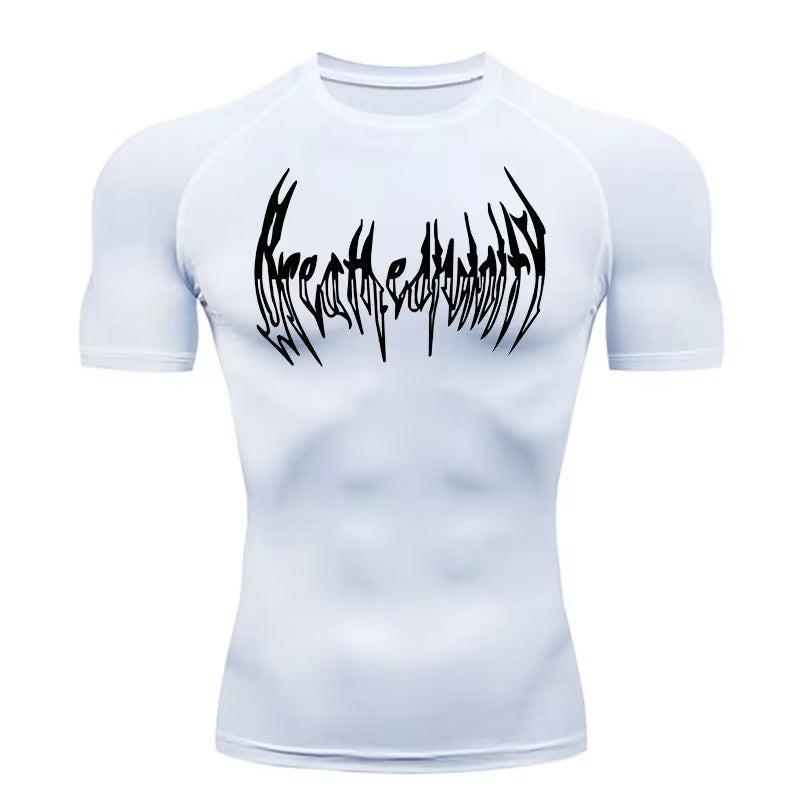 2025 Milk Silk Fitness T-Shirt Men'S Muscle Gym Compression Sportswear Quick-Drying Breathable Sports Bottoming Shirt S-3XL