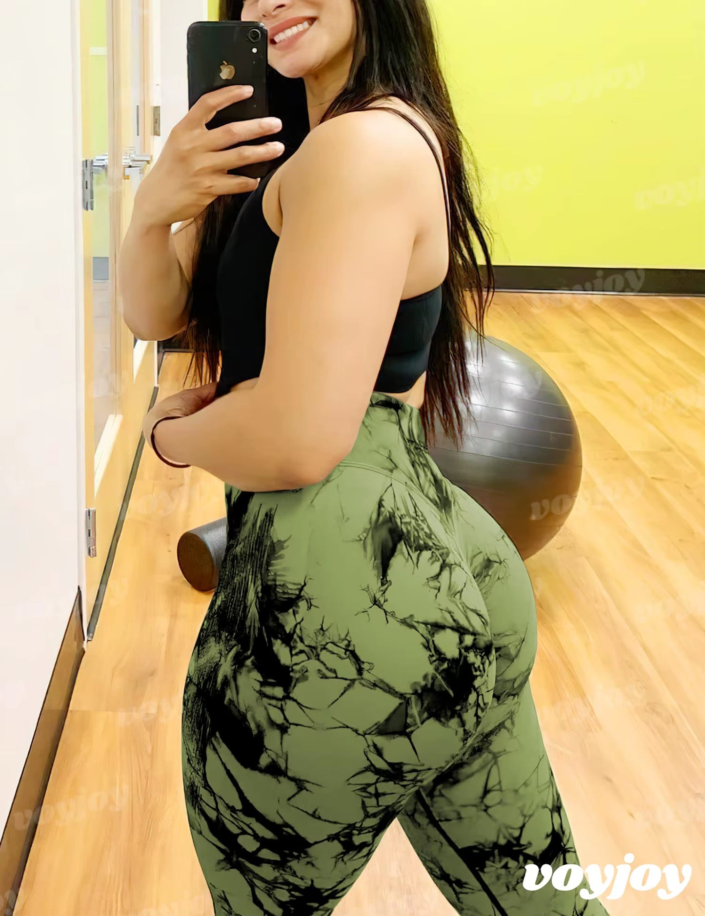 Tie Dye Seamless Leggings for Women High Waist Yoga Pants, Scrunch Butt Lifting Elastic Tights