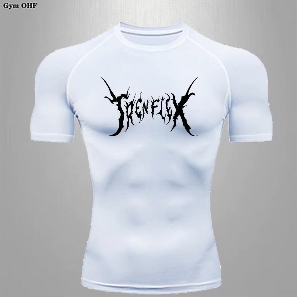Gym Fitness T-Shirt Men'S Muscle Compression Shirt Outdoor Jogging Sportswear Quick-Drying Breathable Sport Bottoming Shirts Men