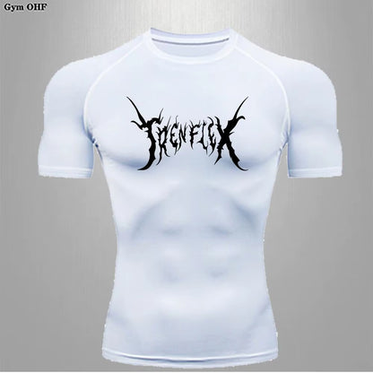 Gym Fitness T-Shirt Men'S Muscle Compression Shirt Outdoor Jogging Sportswear Quick-Drying Breathable Sport Bottoming Shirts Men