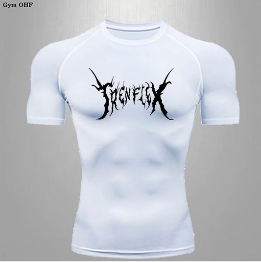 Gym Fitness T-Shirt Men'S Muscle Compression Shirt Outdoor Jogging Sportswear Quick-Drying Breathable Sport Bottoming Shirts Men