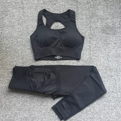 QK 1/2PCS XL Seamless Women Fitness Arise Epic Yoga Sets High Waist Gym Scrunch Leggings Sports Bra Workout Active Wear Suits